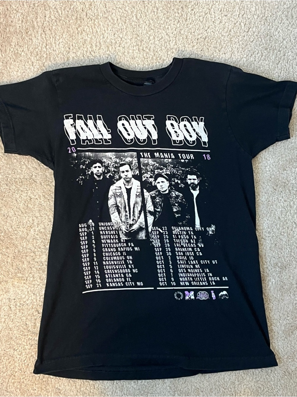 Fall Out Boy “The Mania Tour” 2018 Women’s Small Black Graphic T-Shirt